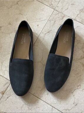 Market & Spruce Black Suede Slip-On Loafers